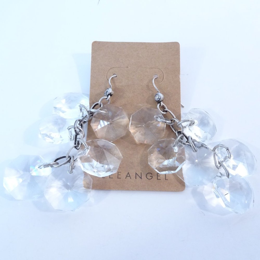 Lee Angel Lucite Princess Drop Earrings NWT 135